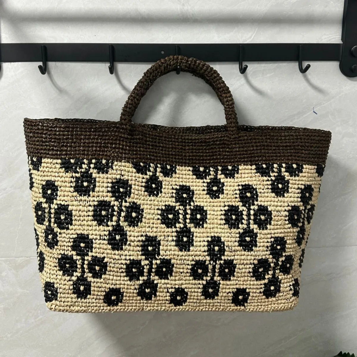 

Модная женская плетеная сумка через плечо, летняя ажурная соломенная сумка-тоут, вместительная сумка для пляжа, отпуска и шопинга