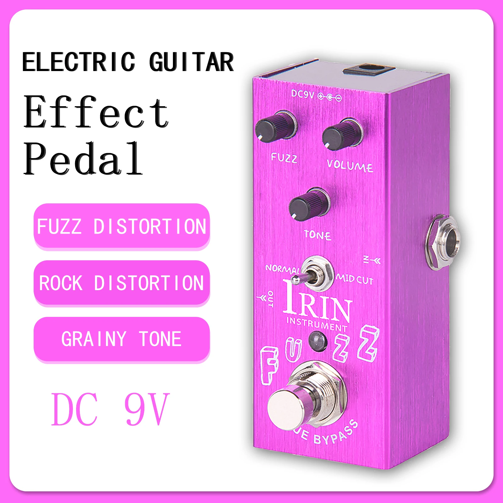 

IRIN AN-12 Fuzz Electric Guitar Effect Pedal Grainy Fuzz Vintage Rock Distortion Effect True Bypass Pedal Guitar Accessories