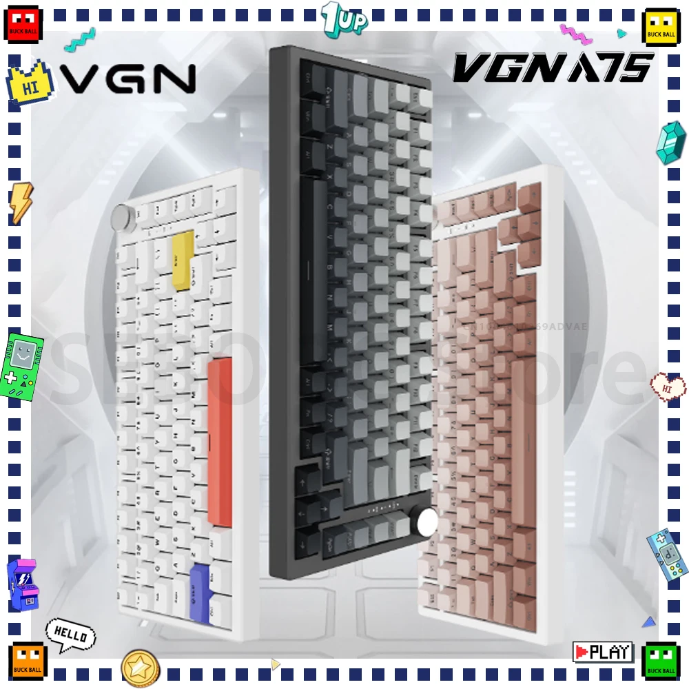 

VGN A75 Magnetic Switch Mechanical Keyboard RT Wired Gaming Keyboard Low Delay Hot Swap Gasket PC Accessory Valorant Gamer Gift