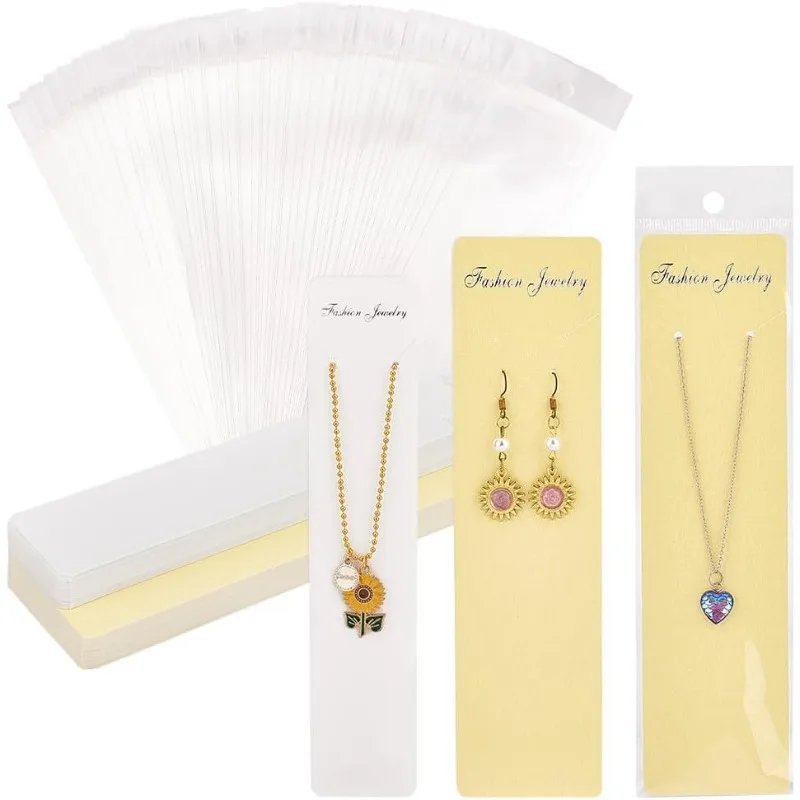 

60 шт., карты для демонстрации ювелирных изделий, 2 стиля, карты для демонстрации ожерелья, длинные карты для ожерелья, карты-держатели для ювелирных изделий с 60 шт., самозапечатывающиеся сумки