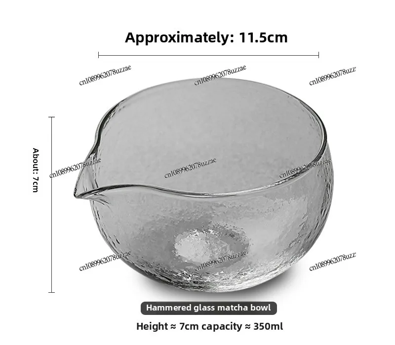 Matcha-Schüssel aus Hammerglas mit Mund, Matcha-Werkzeug, Matcha-Schüssel-Set, Rührmilchteeschüssel