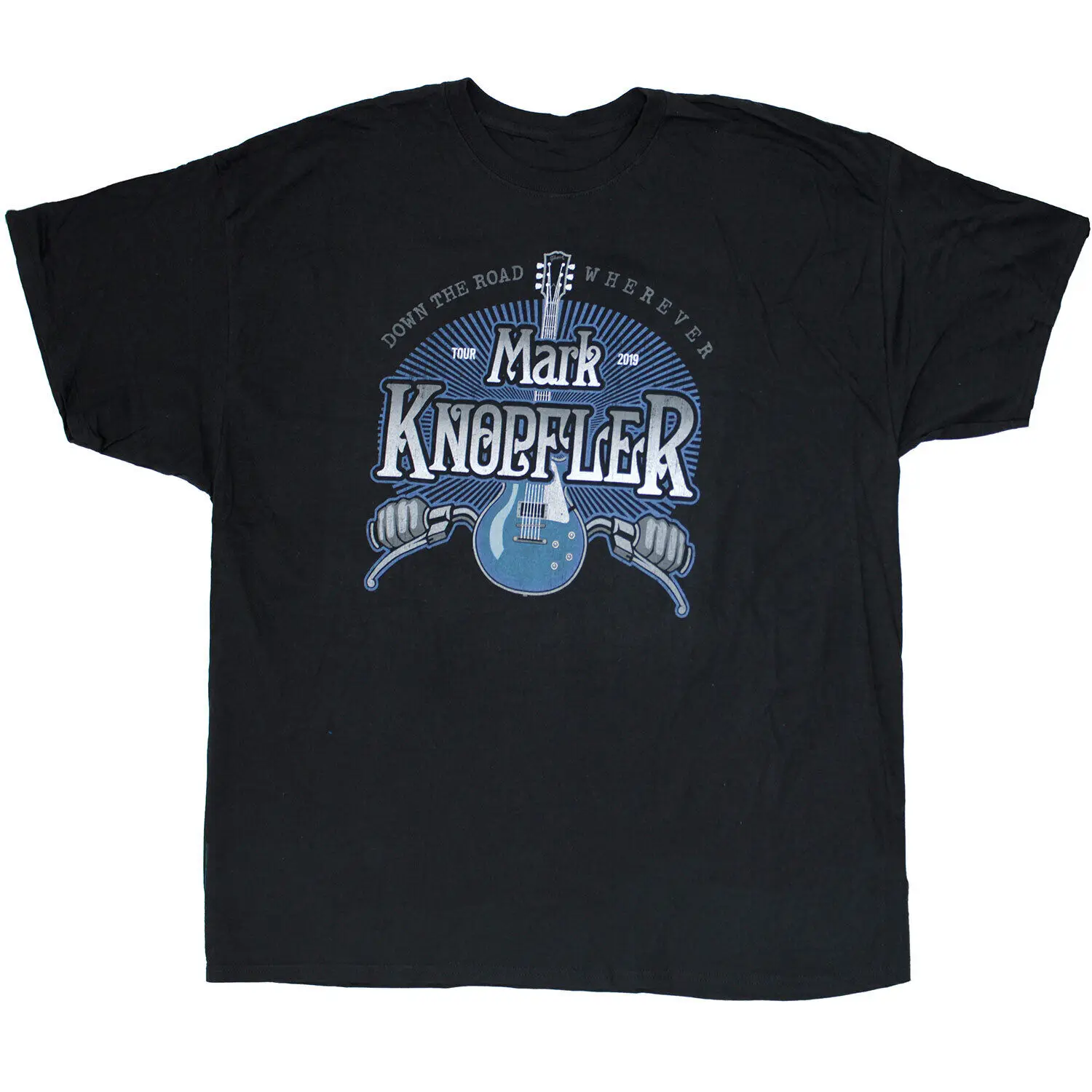 Men'S Mark Knopfler Down The Road Wherever Tour 2019 T Shirt Xxx Large Black