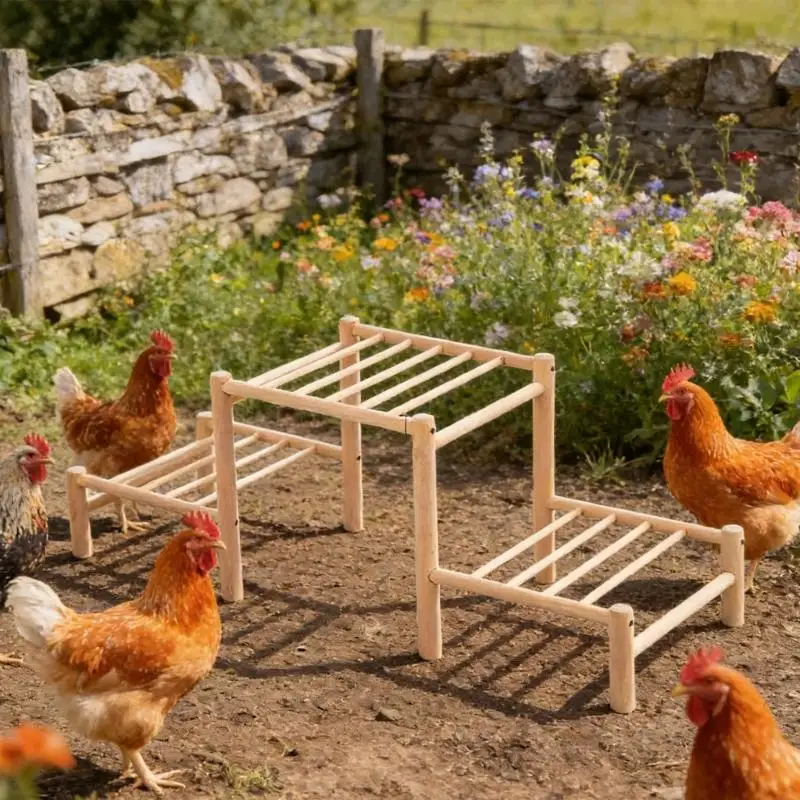 

Detachable Wooden Hen Perches Removable Design Removable Roosting Bar Poultry Habitat Essential Y5GB