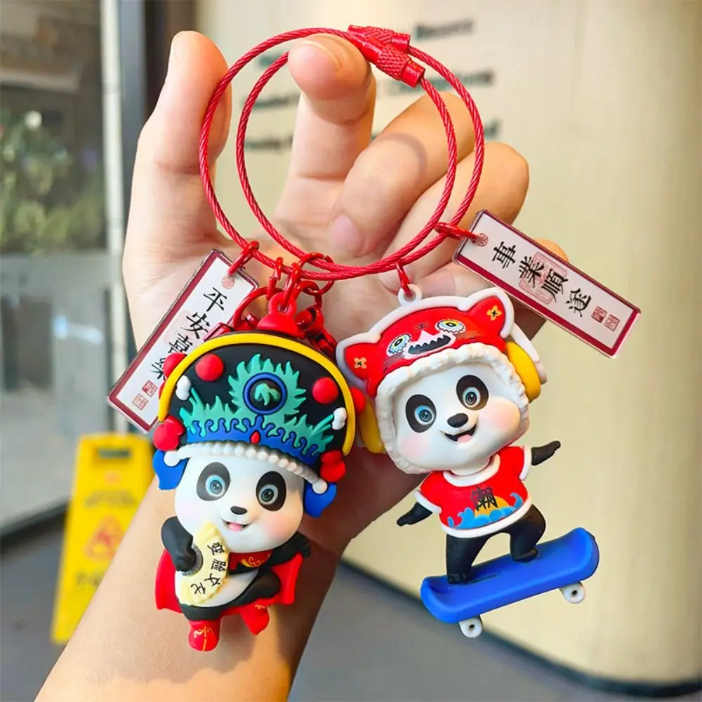 Opera Costume Peking Opera Panda Key Chain National Tide Chinese Style Panda Skateboard Figure Pendant Bag Charm Traditional