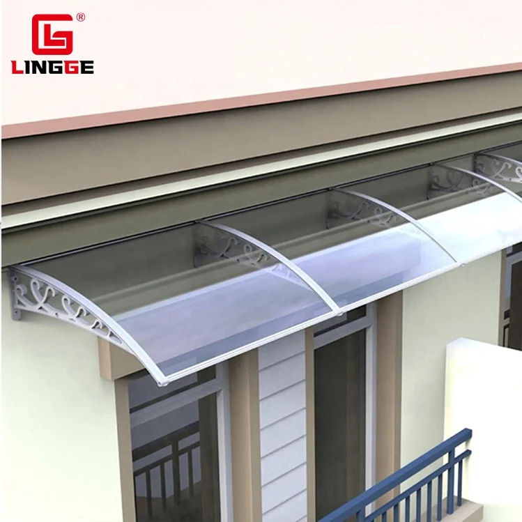 Front Door  Cover Window Wrought Iron Awning Canopy Designs Aluminum Polycarbonate Canopy Cover Arch Roof Steel Arch Roof view 2