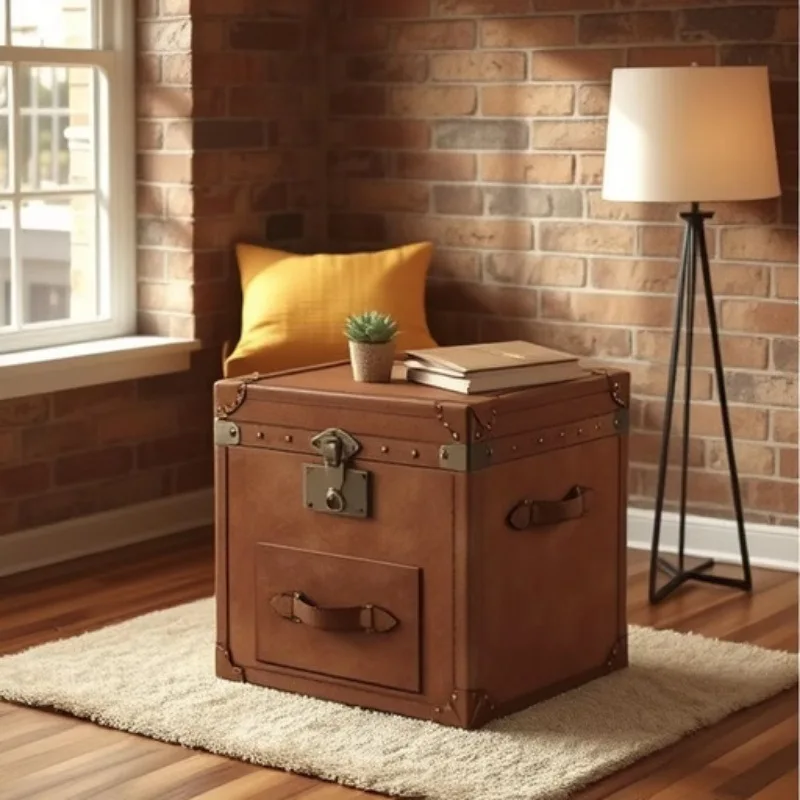 

All leather with drawers and boxes can be used as corners for art bedroom storage