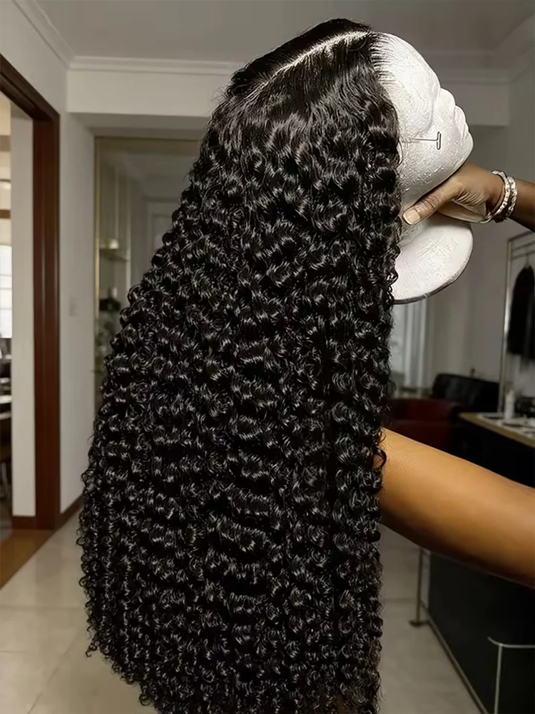 

40 46 Inch Water Wave Curly Human Hair Lace Front Wig 300% Density 13x6 13x4 HD Deep Wave Lace Frontal Wig Raw Brazilian Virgin Human Hair Jerry Curl For Women Preplucked Natural Hairline With Baby Hair On Sale