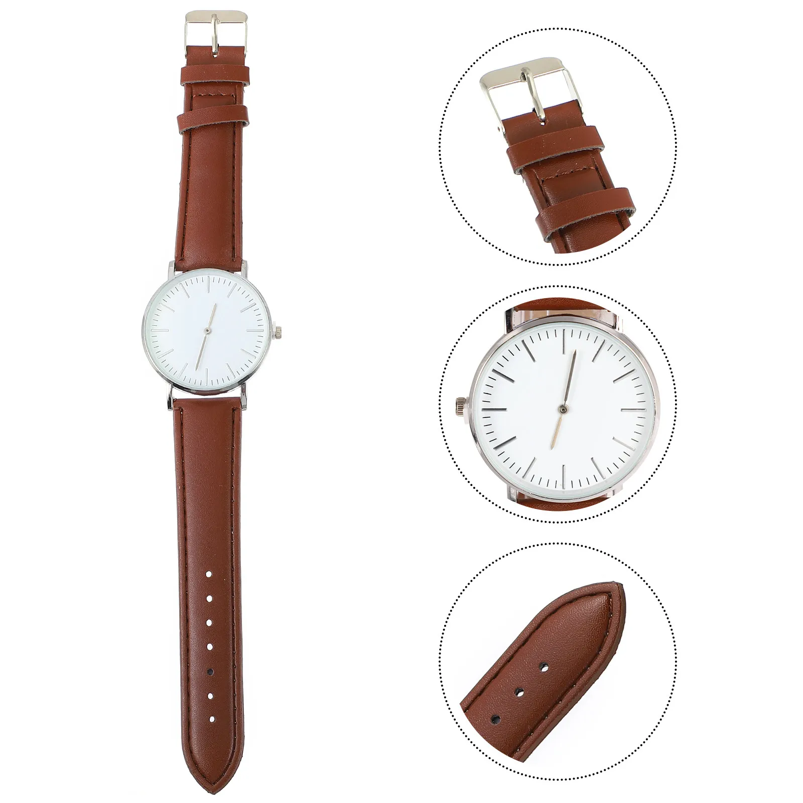 

1 шт. кварцевые наручные часы для мужчин, классический ремешок из полиуретана, ретро-дизайн, модные часы с устойчивым к царапинам стеклом, точные.