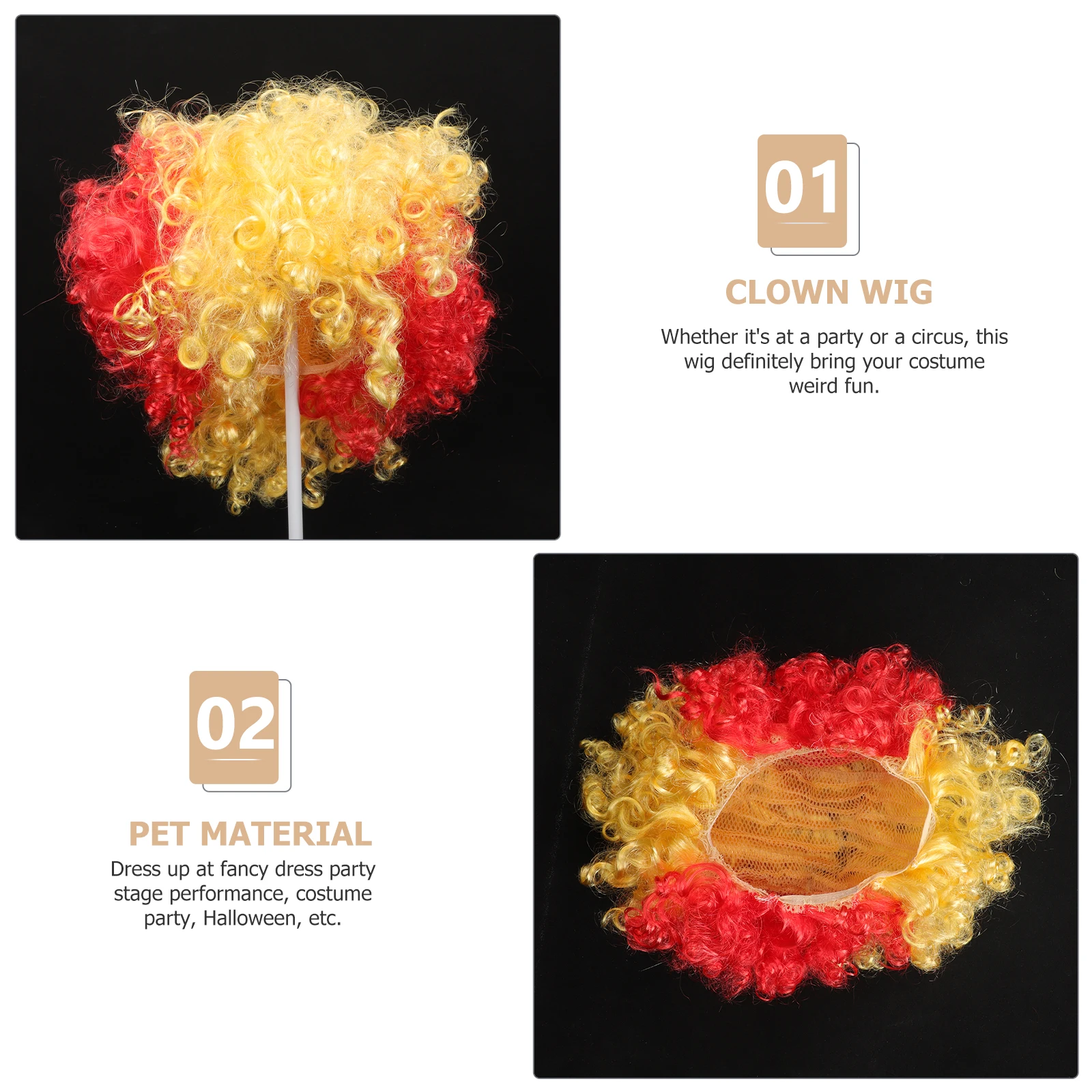 

Weird Fun Reusable Wear resistant Party Accessory Flag Fan Headgear Clown Hair PET Material Easy to Wear Washable Dry Multi