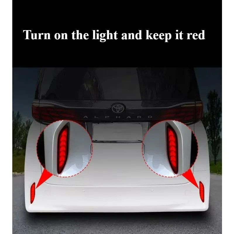 Glb For Suitable for 2024 ALPHARD 40 Series Rear Bumper Lights with Reflective Film Rear Bumper Modification Lights 2 Pcs/set