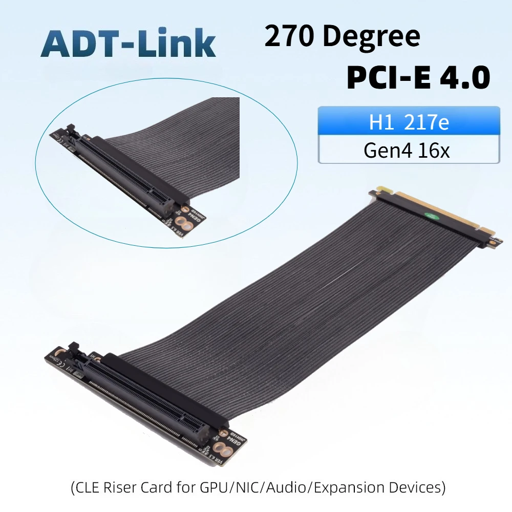 vertically-gpu-extension-pci-e-40-x16-riser-cable-for-nzxt-h1-270°-reverse-right-angled-for-phanteks-217e-chassis-graphics-card