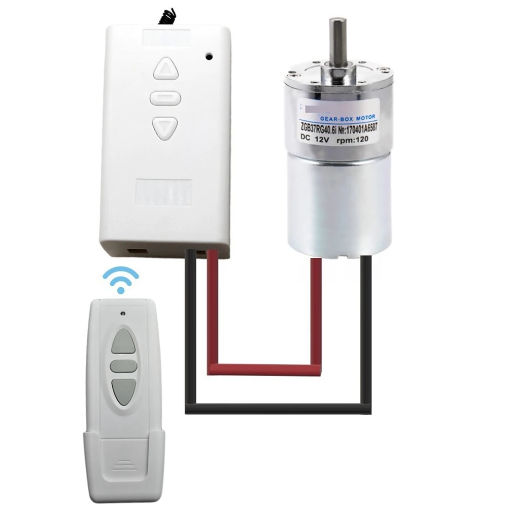 AEE7-AC DC Motor Remote Switch Controller 12V 24V 36V Motor Forwards Reverse Up Down Transmitter Manual Button Limit Switch ABS
