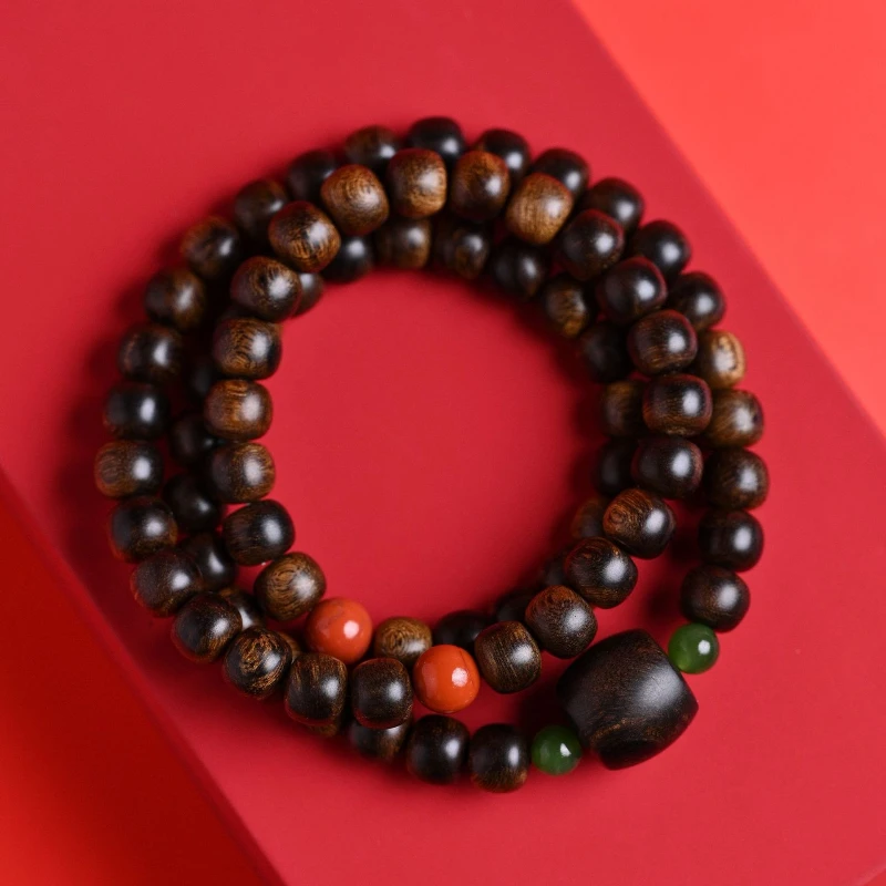 Premium Vietnam Nha Trang Purple Qi 8mm Scarred Jadeized Submerged Oval Beads Multi Circle Bracelet