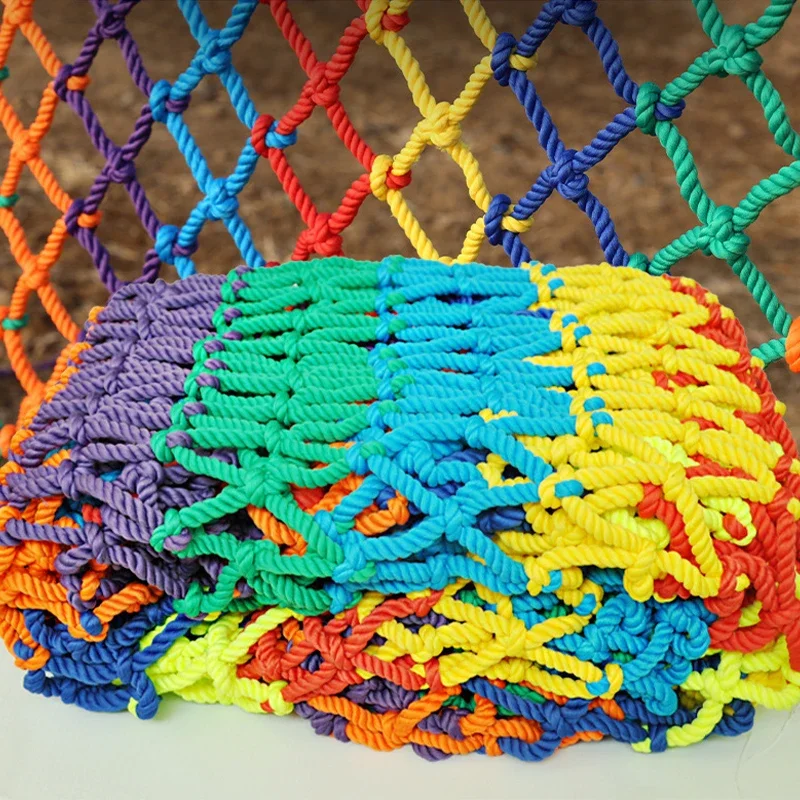 Safety Protection Net Colored Nylon Rope Net Children's Courtyard Staircase Fence Balcony Guardrail Anti Fall Climbing