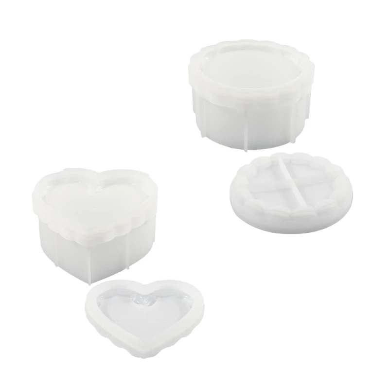 

Unique Round/Heart Box Mold Creative Box for Organizing and Storing Small Item D5QB