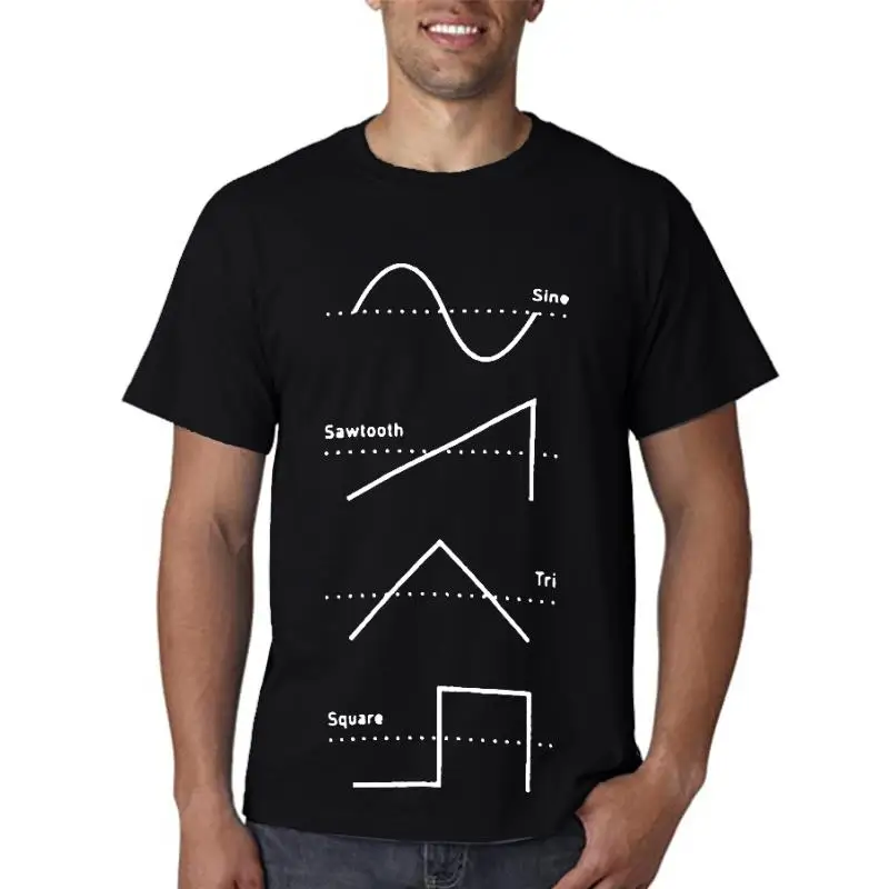 Title: Synthesizer Nerd Audio Waveforms T shirt synth synthesizer waveform audiophile dj music producer producer audio engineer