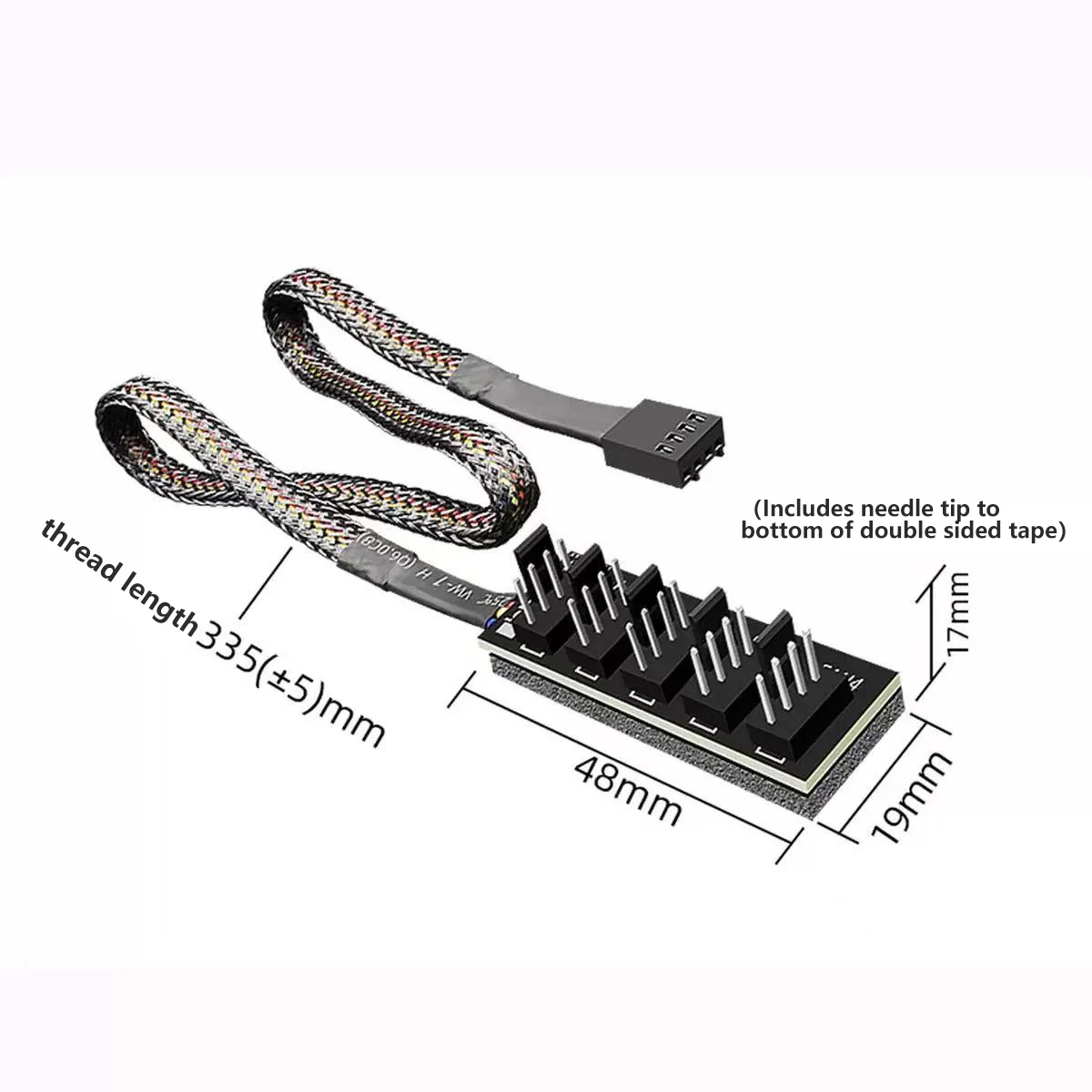 Motherboard 4PIN PWM Temperature Control Hub 1-Docking 5 Fan Hub for Computer Case Small and Exquisite Can Connect 5 Fans