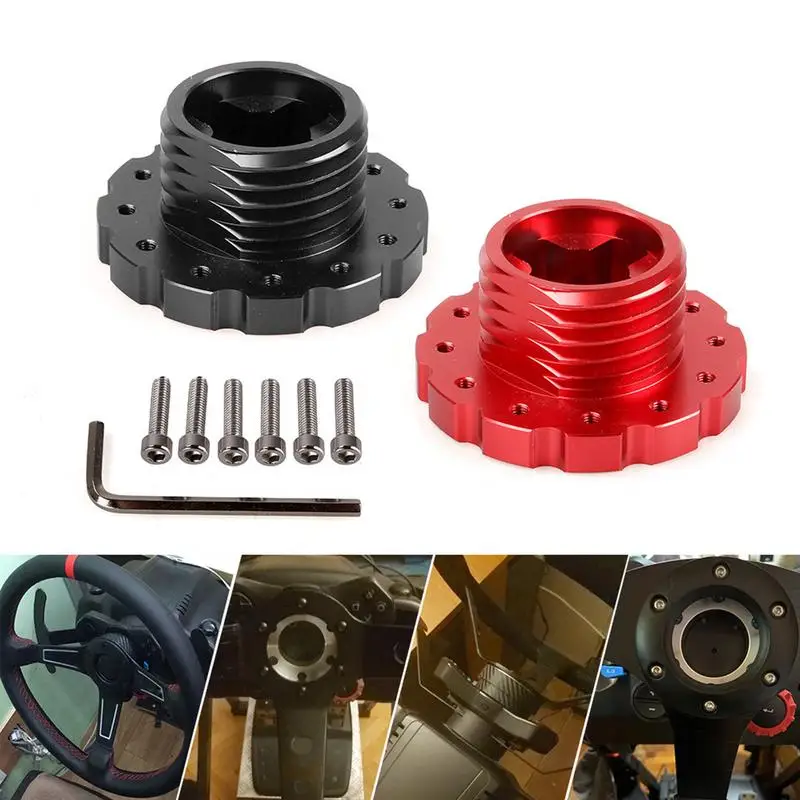 

Aluminum Game Steering Wheel Adapter Connection Forthrustmaster TX T300 T500 TS Red Or Black Quick Release Steering Wheel Hub