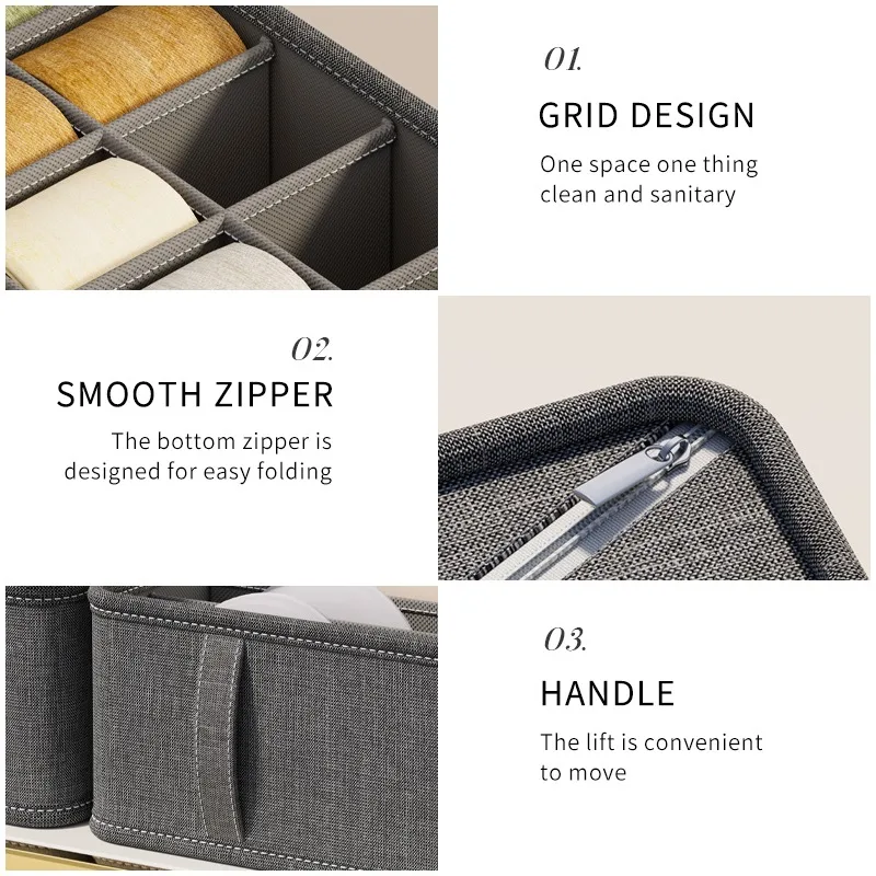Unterwäsche Schrank Schublade Organizer Socken Kleidung Aufbewahrungsbox Kleiderschrank Organizer Kleidung Krawatten Hosen BH Socken Lagerung Organizer – Detail 6
