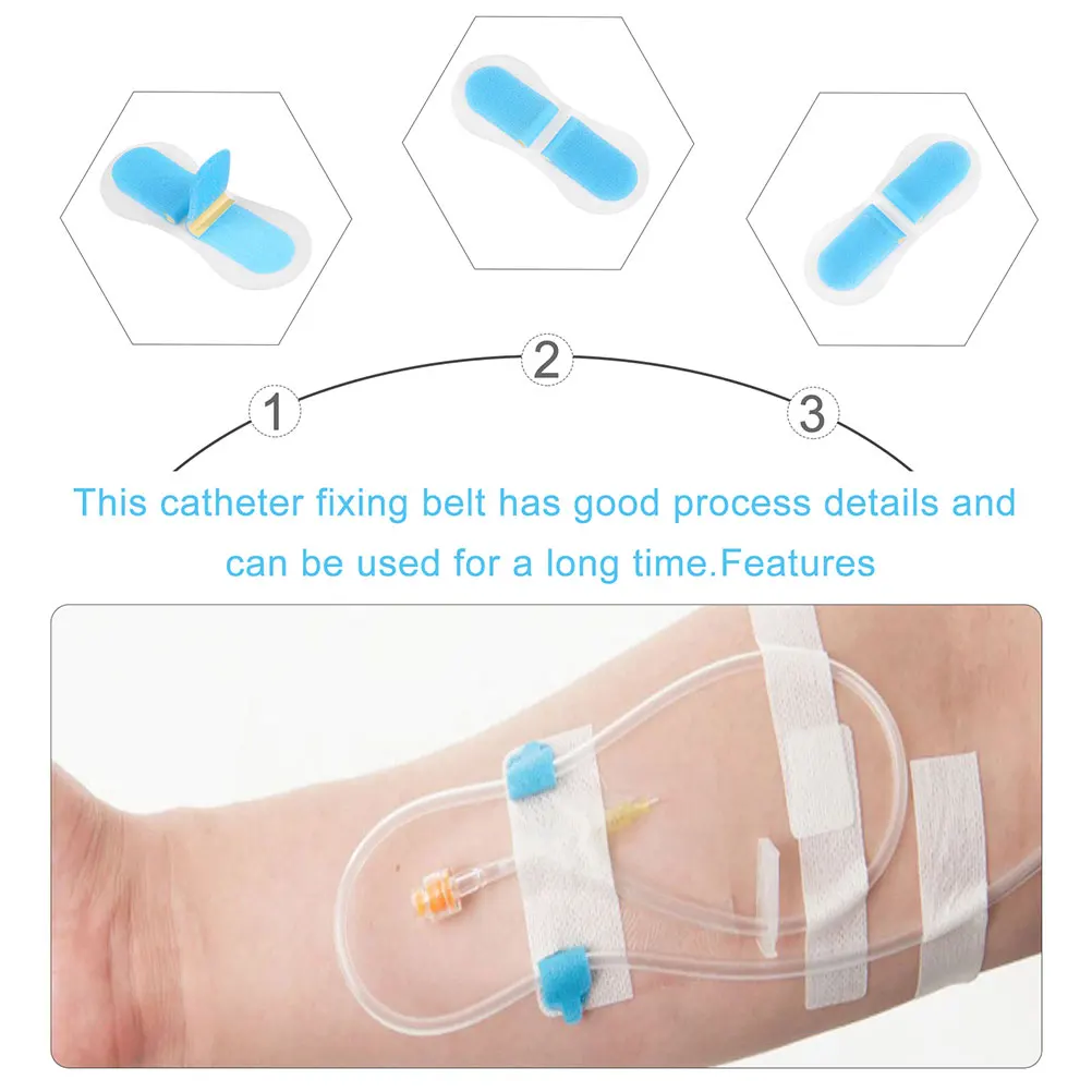 

8pcs Catheter Fixing Device Universal Size Nylon Skin-Friendly Breathable For Patient Catheter Stabilizing Sticker Legband