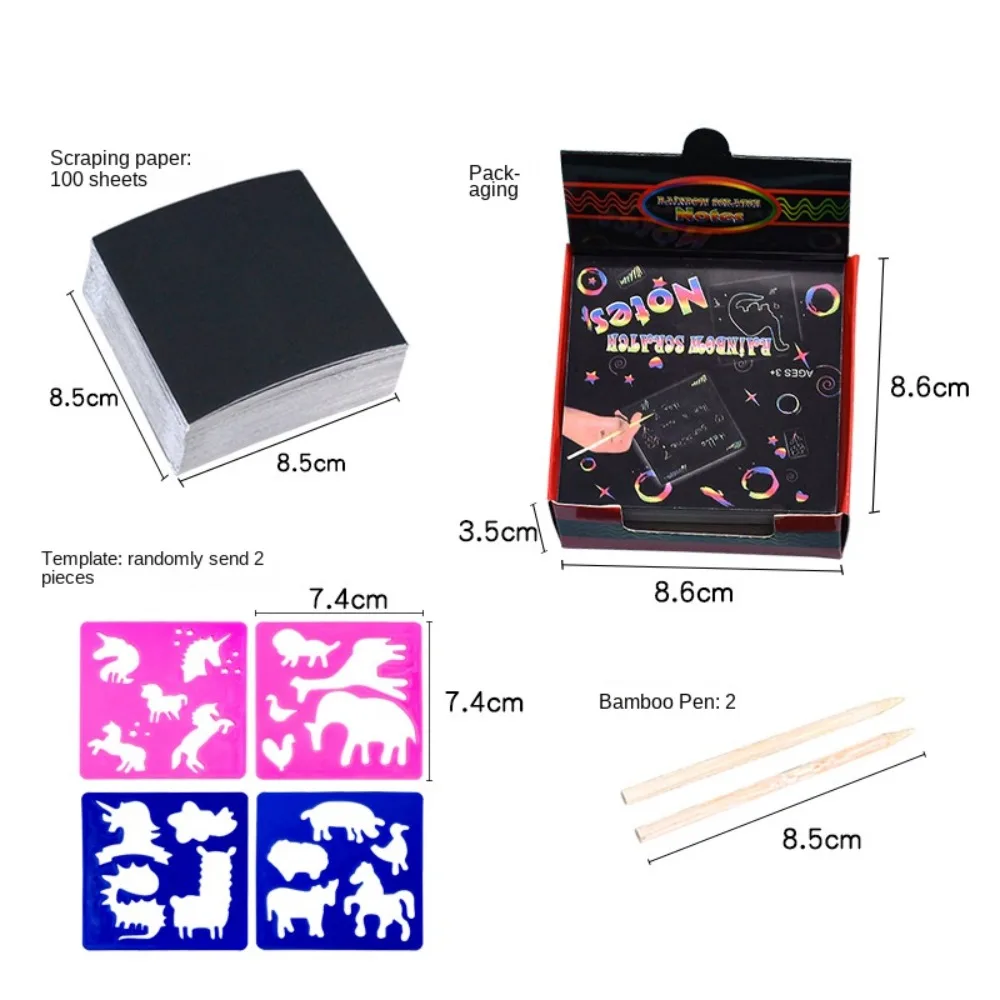 Interesting Colorful Magic Scratch Rainbow Magic Rainbow Scratch Note Pended DIY Drawing Toys