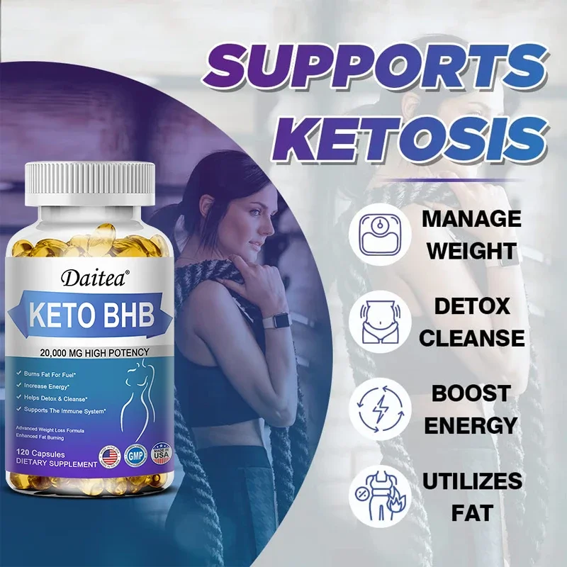 Keto BHB Supplement – Helps with Digestive Enzyme Function, Muscle Mass and Energy Metabolism, Vegetarian Capsules