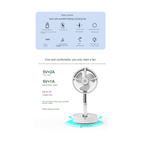 Portable Folding Retractable Floor Low Noise 7200MAh Spray Fan Outdoor Rechargeable Summer Fan Bedroom Desk Cooling-B