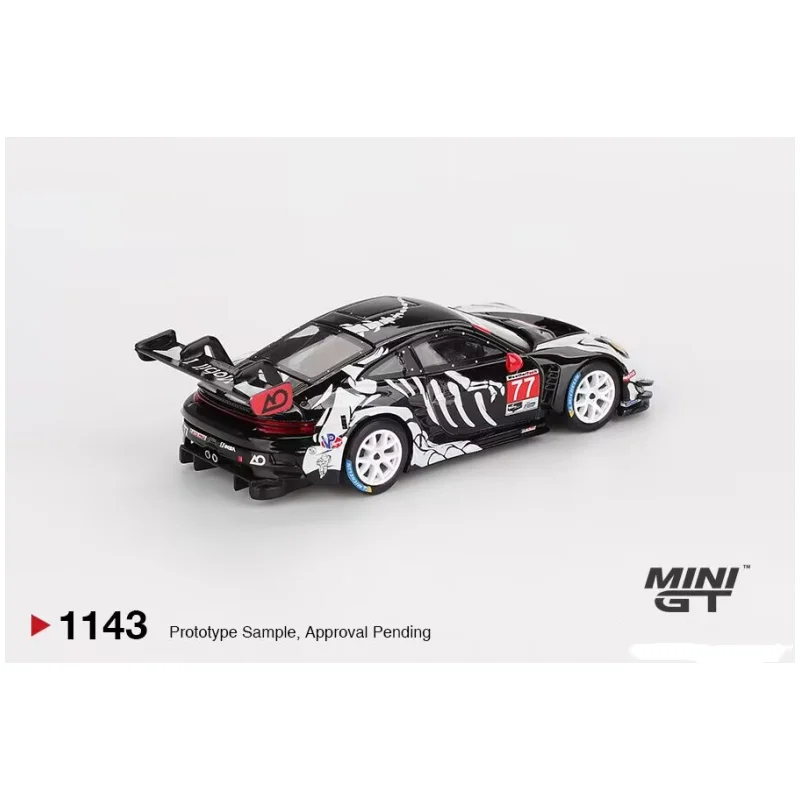 مينيجت 1:64 بورش 911 GT3 R # 77 ديناصور أسود AO Racing 2025 IMSA Petit Le Mans نموذج سيارة من خليط معدني
