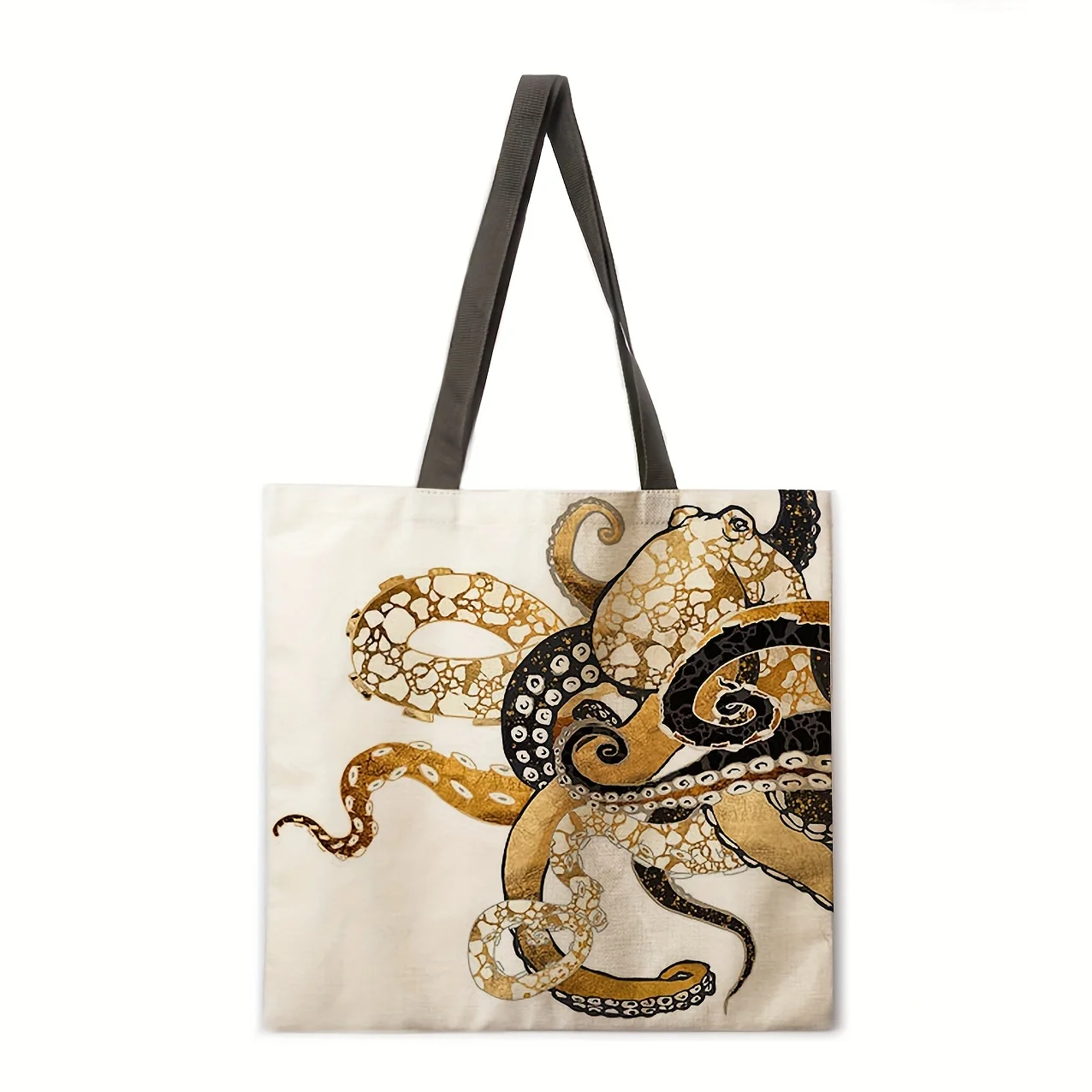 

Ocean pattern base linen bag handbag light shoulder bag large capacity eco-friendly shopping bag tote bag
