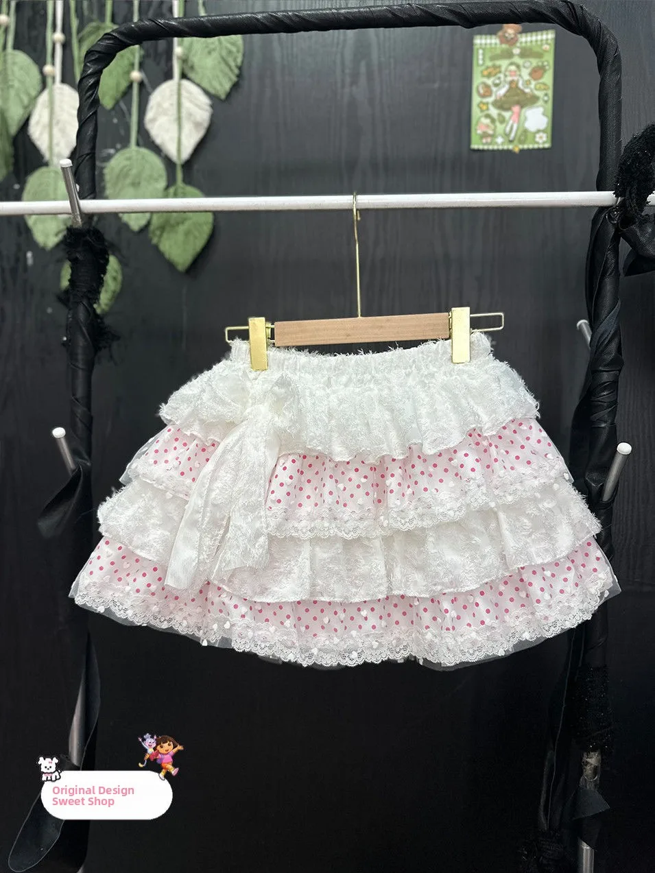 

Handmade Original Polka Dot Lace Women's Puffy Skirt Cake Skirt High Waist ort Length Sweet Sle Summer 2025