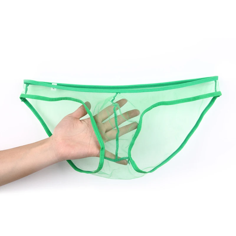 L-2XL 12 Colors Ultra-thin Low Waist Transparent Mesh Men Underpanties See Through Breathable Daily Party Pouch Briefs Underwear