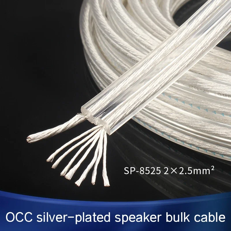 DIY HiFi Audio Amplifier Horn Cables Speaker Cable Transparent OCC Silver Plated Loudspeaker Wire 1.5mm² 2.5mm²