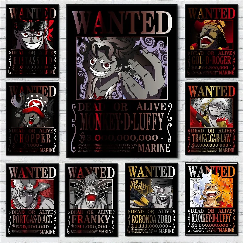 

New Bandai Japanese Animation One Piece Bounty Order HD Poster Hanging Painting Mural Gaming Room Living Room Decoration Gift