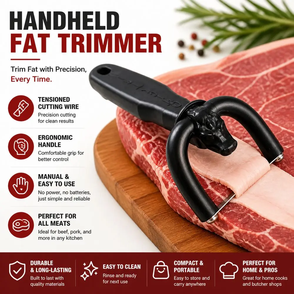 New Handheld Fat Trimmer Metal Cutting Wire Tensioned Meat Fat Trimmer Ergonomic Grip Meat Fat Remover For Beef And Pork
