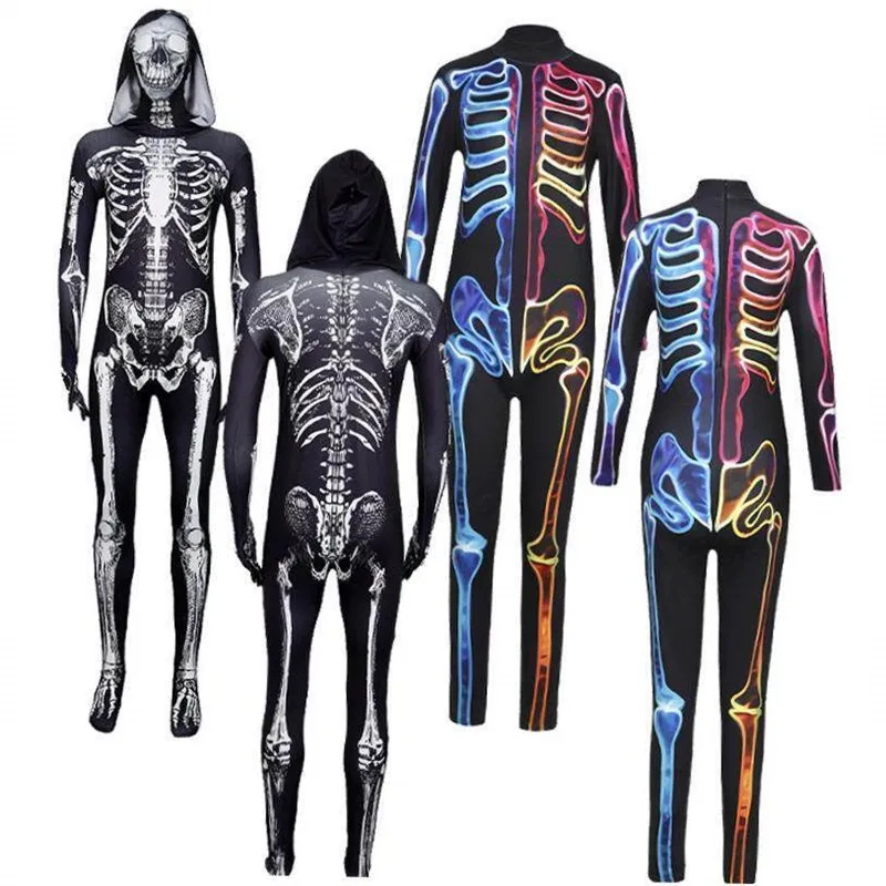 

Halloween Skeleton Costume Women's Ethnic Stage Clothing Tunic Top Skully Design Autumn Fashion No Brand Label