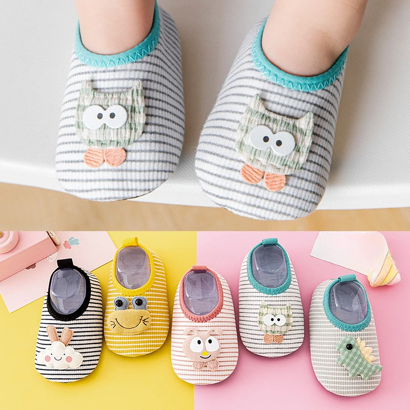 Spring and Autumn Boys and Girls Cartoon Cute Non-slip Glue Comfortable Indoor Soft Soled Baby Walking Shoes