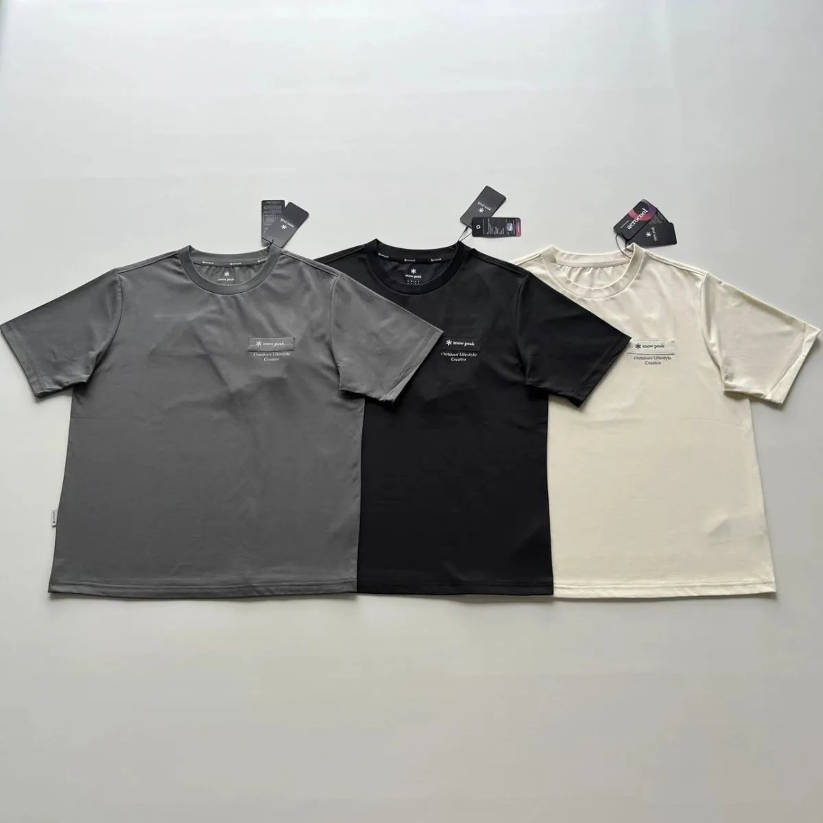 snow peak Unisex Short Sleeve T Shirt Fashion Print Loose Fit Summer Casual Top Men Women Daily Outdoor Commute Street Vacation