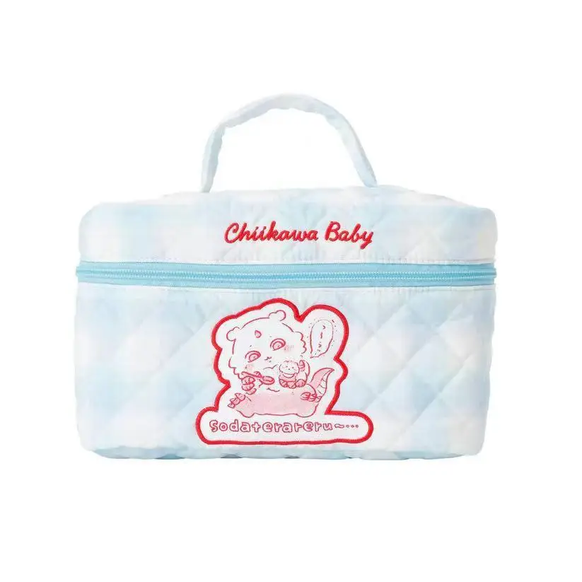 Chiikawa Hachiware Usagi Ride Duck Pattern Yellow Handheld Makeup Bag Portable Storage Sundry Items Bag Cute Birthday Gift Woman
