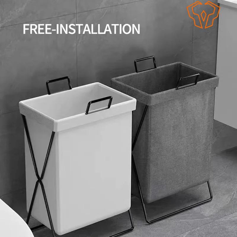 Dirty Clothes Basket Foldable Bathroom Storage Basket Canvas Resistant To Stains Light Luxury for Bathroom Use Clothes Bucket