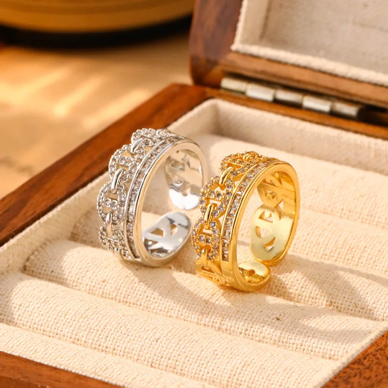 

Ретро-кольцо в дворцовом стиле с микроинкрустацией цирконами, ажурное, для женщин, роскошное, модное, универсальное украшение, элегантное женское кольцо