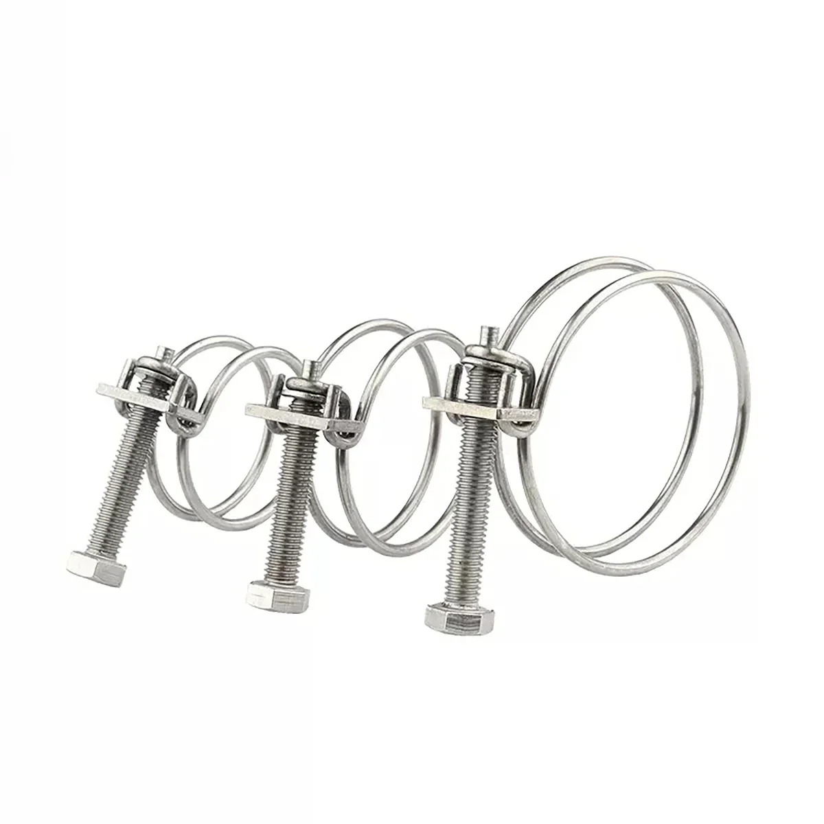 Collier de serrage double en fil d'acier inoxydable 304