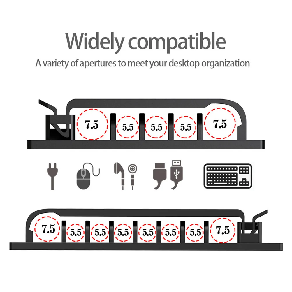 

4Pcs Cord Keeper Self Adhesive Cable Clips Multiple Slots Cord Organizer for USB Data Power Headphone Wire Management