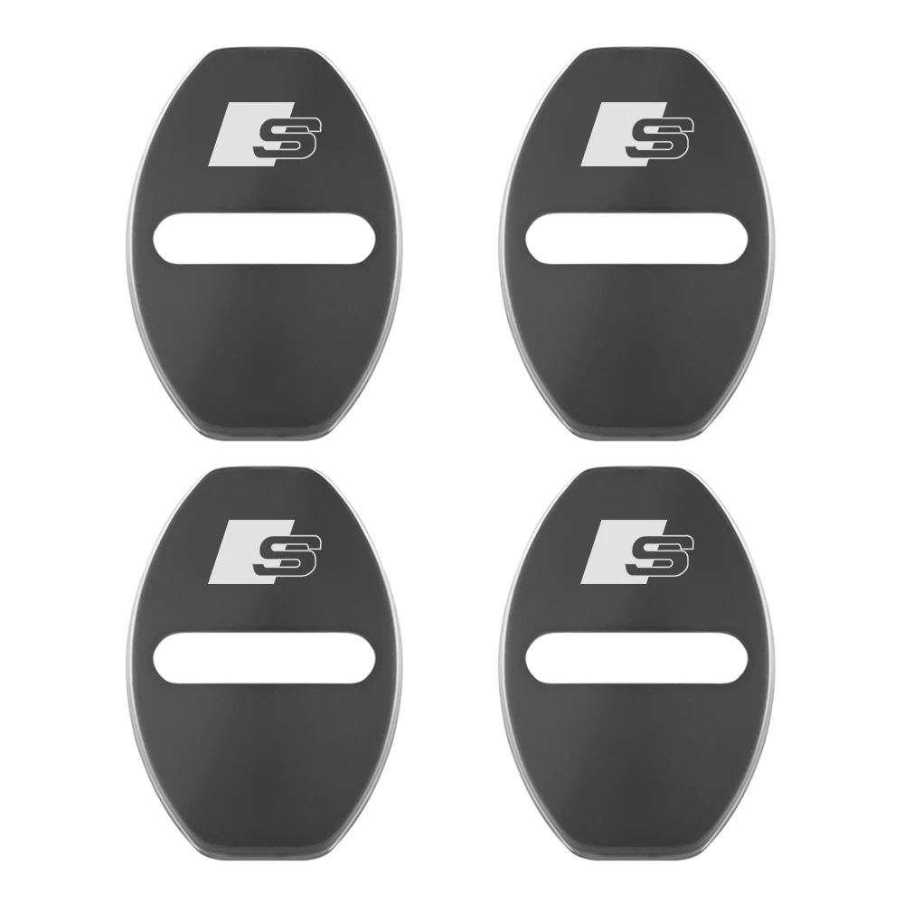 4Pcs Metall Auto Türschloss Dekoration Schützen Abdeckung Für Audi Sline A1 A2 A3 A4 A4L P 8V 8L RS RS3 RS4 RS5 RS6 S1 S2 S3 S4 S5 S6 S7