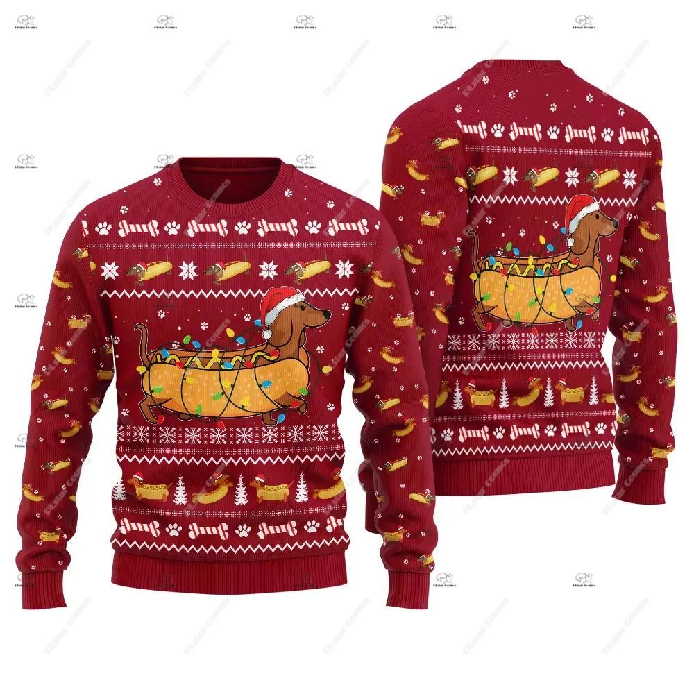 

Christmas Santa Claus Pet Cat Knitted Ugly Sweater Graffiti Retro Vintage 3DPrint Pullover Harajuku Casual Funny Long Sleeves 29