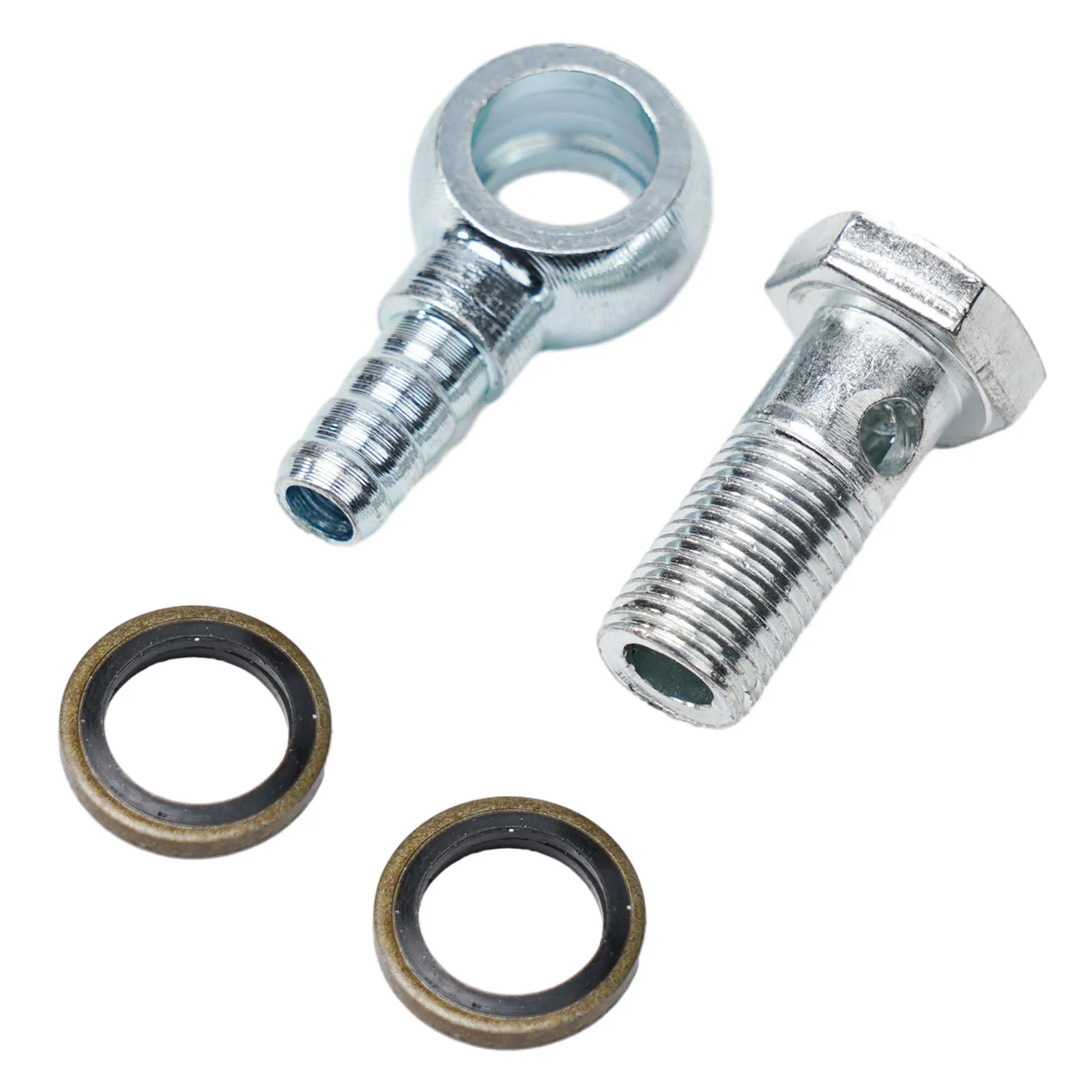 2Pcs/Set M12x1.25mm Motorcycle Refit Oil Cooler Fittings Plug 8mm Ball Head Adapter Steel Hollow Screw Connector Interface
