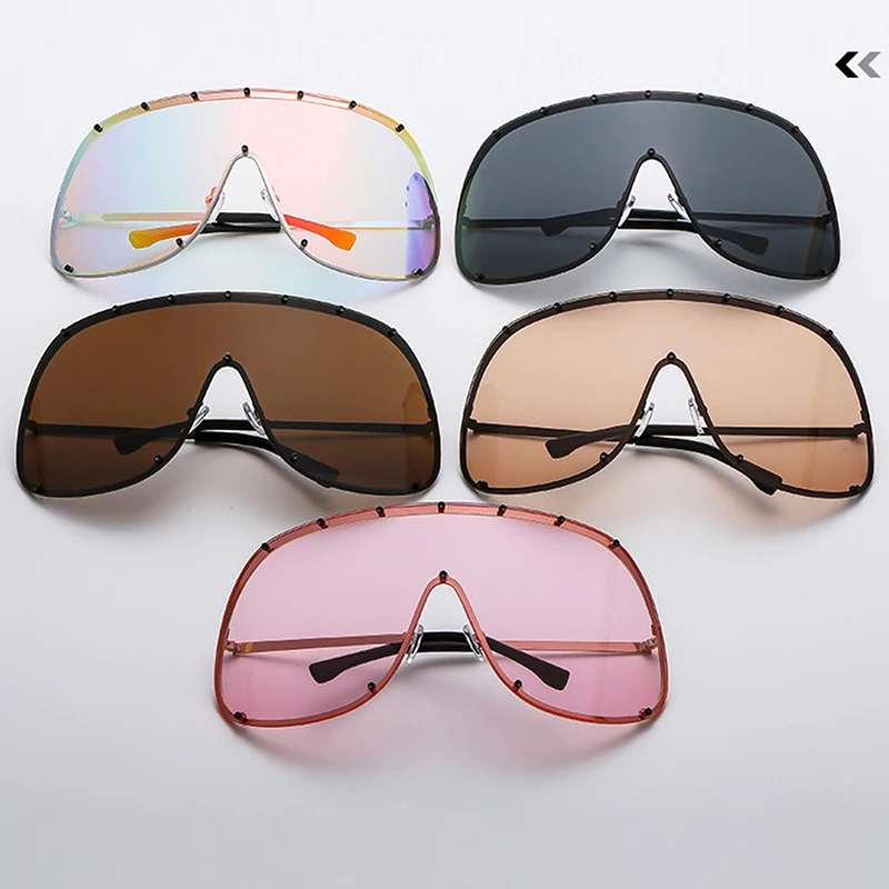

Fashion Oversized Luxury Sunglasses For Women Men Modern One-Piece Lens Frame Sun Glasses Shades UV400 Eyeglasses