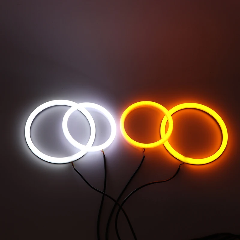 For Volkswagen VW Golf MK4 R32 GTi VR6 CABRIO A4 98-04 White Yellow Dual White Cotton LED Angel Eyes Kit Ring Turn Light