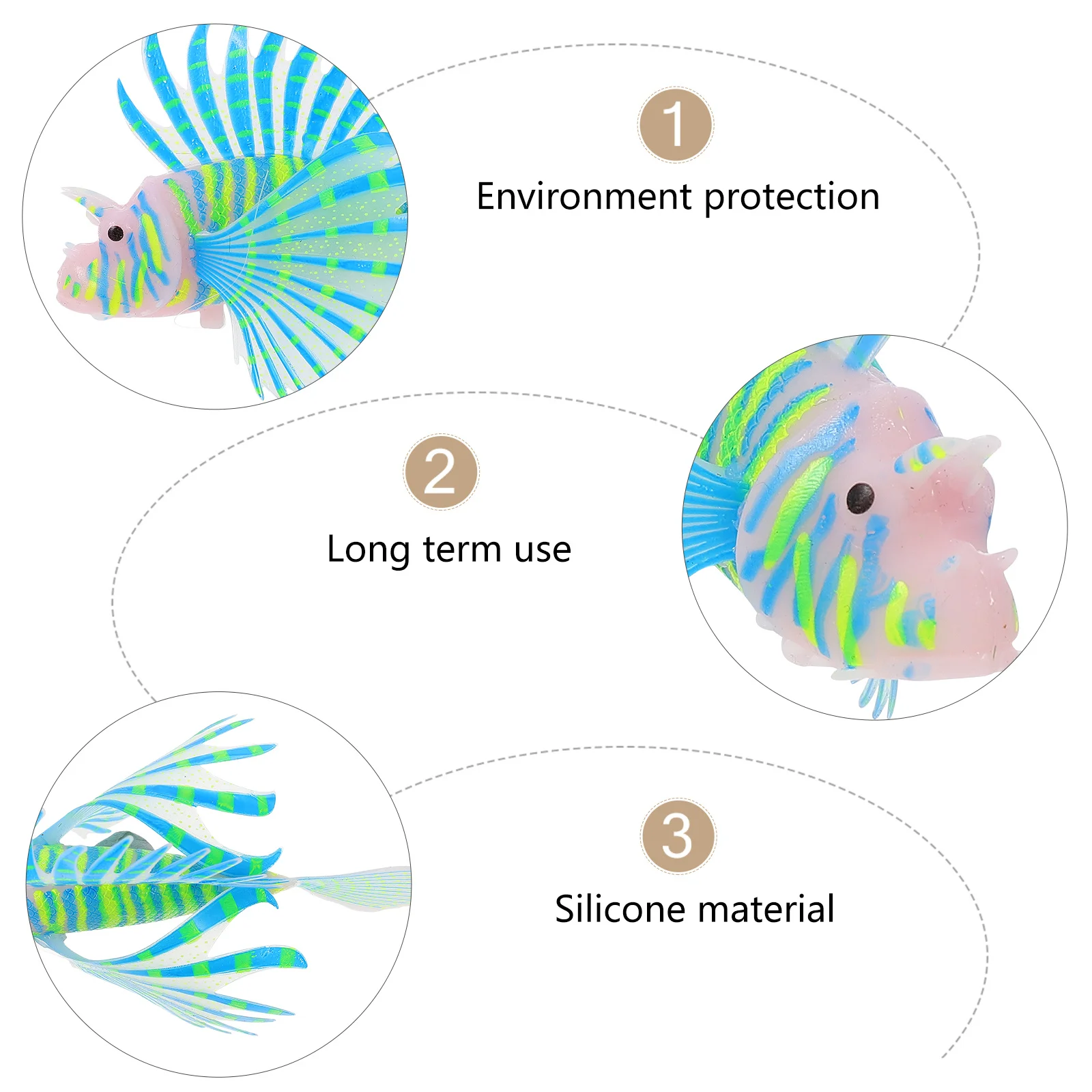 

1Pcs Aquarium Simulation Lionfish Silicone Fish Artificial Decoration Fish Tank Landscaping Ornament Aquarium Decoration