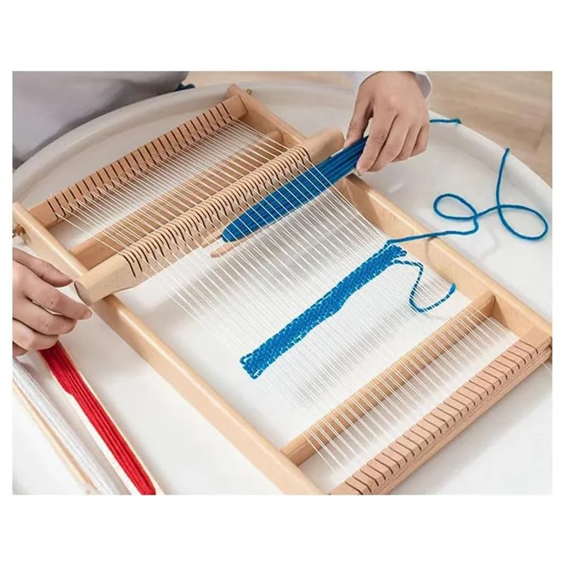 

Flash Trend Weaving-Loom Kit, 15.6 Inch H X 9.85 Inch W Wooden Tapestry Looms, DIY Hand-Knitting Weaving Machine