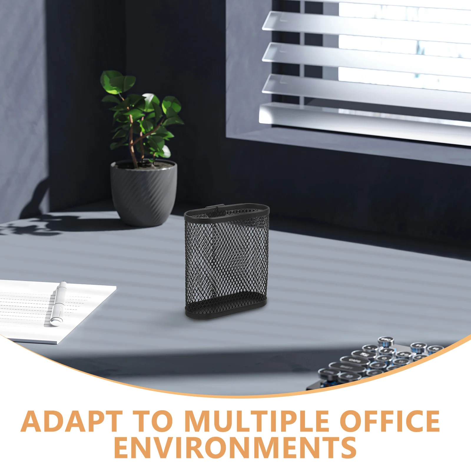 Picture 3: 2Pcs Hanging Metal Pen Holder Mesh Pencil Cup Office Desk Organizer Storage Rack Multi Use Pen Holder Storage Rack